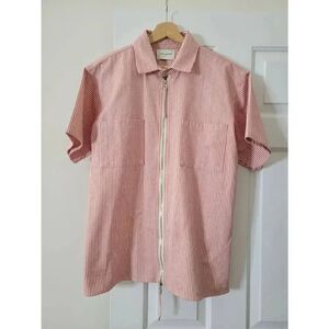 Lifted anchors red striped zip up Shirt Jacket L